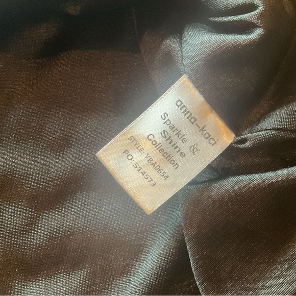 Anna-Kaci Sparkle & Shine Black Sequin Short Sleeve Top Large EUC - Picture 11 of 12